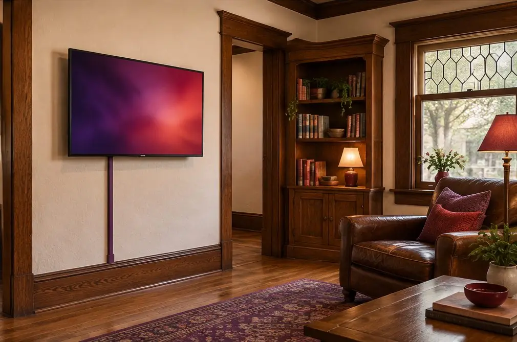 Illustration: a wall-mounted TV in a typical Downtown Anaheim & the Colony home