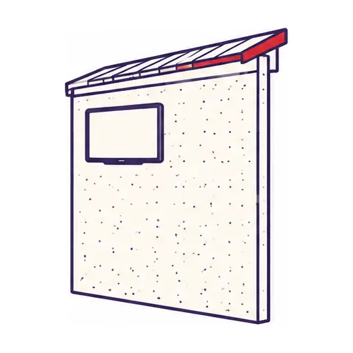 Schematic: Stucco patio wall or garage exterior